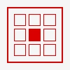 Screenshot: Red square in the middle of a white background, surrounded by a red border