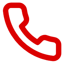 Red telephone receiver outline