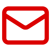 Red envelope icon on a white background, representing the Gmail logo